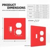 Red 2 Gang Single Toggle/Double Duplex Combo Outlet Light Switch