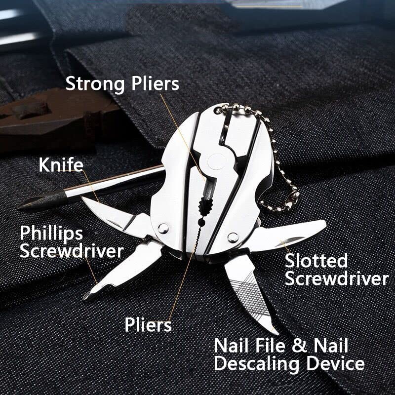 7 in 1 Multitool Tortoise Back Plier, Stainless Steel Foldable
