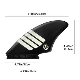 AQUBONA Surfboard Double Keel Fins (2 Flips) Double Board Single Size Nylon Plastic Fins for Longboard Surfboard Funboard (Fu-Black)