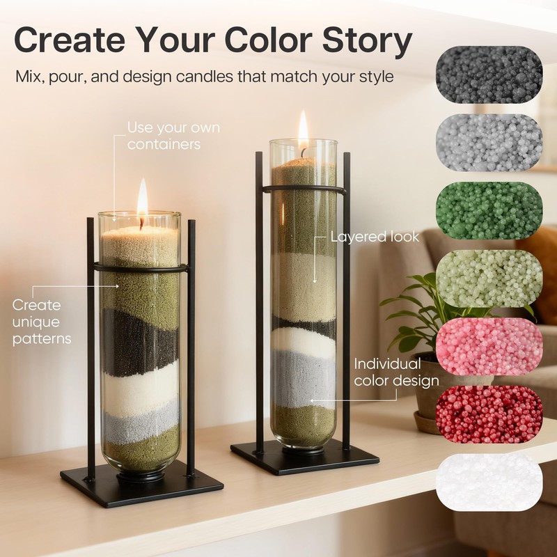 comforder Unscented Candle Sand with Wicks, Pearled Candle, Wax Granules,