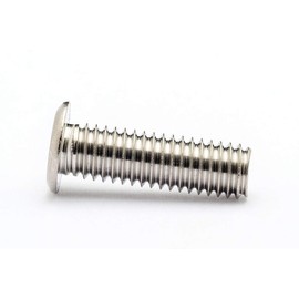 Stainless Steel/Fabric [Ultra Low Head] Hex Slotted Slim Head Machine Screws (Full Screws) M6 x 20 (Pack of 3)