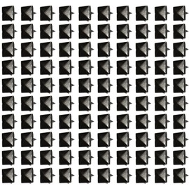 Leliafleury 100Pcs Square Rivets 8mm Copper Studs Punk Spikes Rivet Gun Black Pyramid Studs for Leathercrafts DIY Crafts Clothing Bags