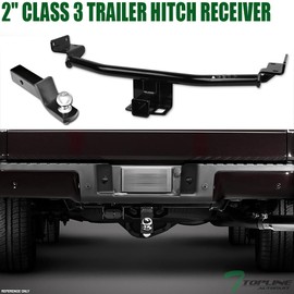 Class 3 III Black 2" Receiver Tube Rear Bumper Trailer Tow Hitch Towing Mount + 2 Inch Drop Loaded Ball Compatible with 16-21 Hyundai Tucson