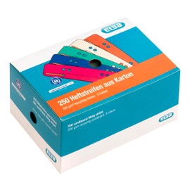 Elba 250 Stapling Strips Made of Recycled Cardboard, 5 Colours, Filing Strips, Blue Angel Certified
