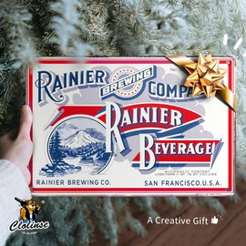 Clolinse Rainier Beer Signs | Man Cave Decor | Bar Vintage Metal Tin Signs | Garage Retro Home decor | Wall Poster Funny Cool Things Stuff For House Shop Room Coffee 8 * 12 Inch