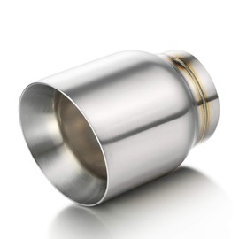 Exhaust Tip 3" Inlet Dual Wall, A-KARCK Double Wall Tailpipe Tip 3" Inlet 4" Outlet 5" Overall Length Weld On Decorate Car Tailpipe