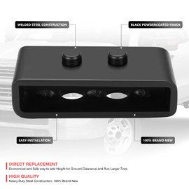 J2 Engineering 1.5" Rear Lift Block Leveling Kit Compatible With 04-17 F150, with Square Leaf Spring U-Bolt Kit, J2-LK-FD-R-002-BK