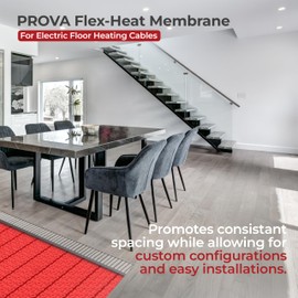 LuxHeat Prova Flex-Heat Uncoupling Membrane 25sqft, Made for Radiant Floor Heating, Uncoupling Membrane for Tile Floor, Laminate, Vinyl, Waterproof Flooring Underlayment, Heated Floor System