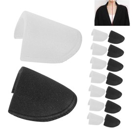 8 Pairs Shoulder Pads, Shoulder Pads for Women Clothes, 4 White & 4 Black Foam Pad Enhancer, 15 x 9 x 1.2 cm, Ideal for Women's Clothing & Shoulder Pads Men, Formal Wear Adjustments