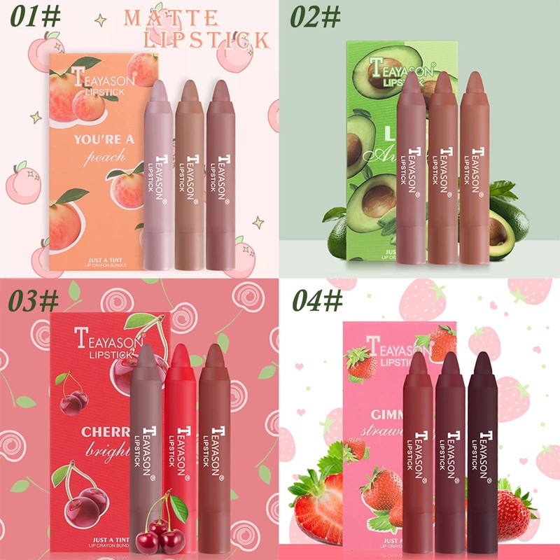SOMGKINE 3 pcs Lip Liner and Lipstick Makeup Set (01)
