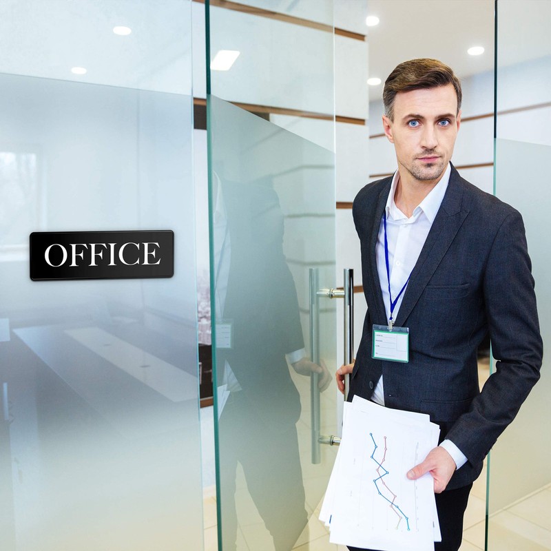 ASSURED SIGNS Office Door Sign - 9" by 3" -