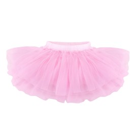 Baby Girls Tulle Tutu Skirt with Diaper Cover for Toddler Girl 6 to 24 Months Pink