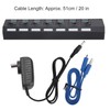 USB Hub 3.0 7‑Port High Speed Splitter Individual Switches Power