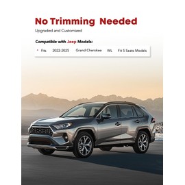 YHTAUTO Cargo Mats Compatible with Jeep Grand Cherokee WL 2022-2025 5 Seats Not L WK, TPE All Weather Car Mats Waterproof Anti-Slip Odorless Trunk Liner, Interior Car Accessories