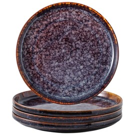 KYBSCZ Ceramic dinner plates set of 4, Dessert plates & Salad plates for party and wedding, Microwave safe porcelain plates set, 8 Inch