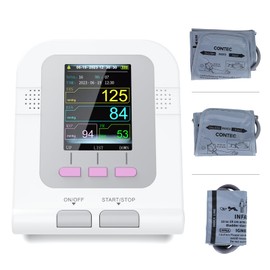 CONTEC Fully Automatic Blood Pressure Monitor Upper Arm Cuff 3 Mode 3 Cuffs Electronic Sphygmomanometer 300 Sets Memory