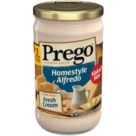 Prego Homestyle Alfredo Pasta Sauce, 22 oz Jar (Pack of 12)