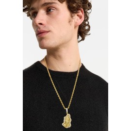 RepaTime Gold Plated Necklace with Praying Hands Pendant Stainless Steel Rope Chain Trendy Religious Necklaces for Men the Lords Prayer Pendant Mens Jewelry Gift