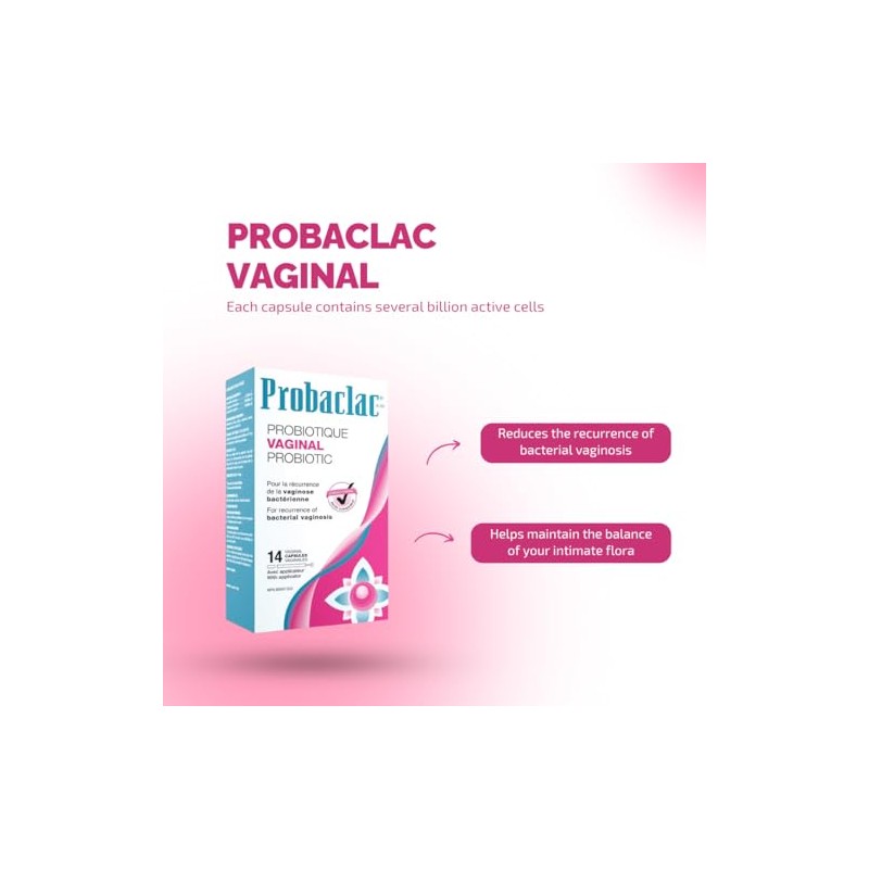 Probaclac- Fórmula Vaginosis Bacteriana Probiótica Vaginal. Reduce la recurrencia de
