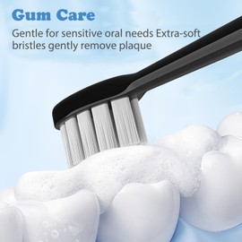 6 Stück Gum Care Bürstenköpfe Kompatibel mit Zahnheld Elektrische Zahnbürste, Ersatzbürsten Aufsteckbürsten Passend für Zahnheld (Schwarz)