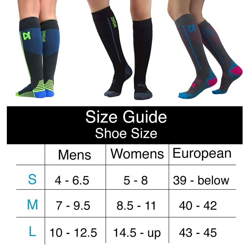 Zensah Featherweight Compression Socks - Ultra-Lightweight Compression Socks - Anti-blister,