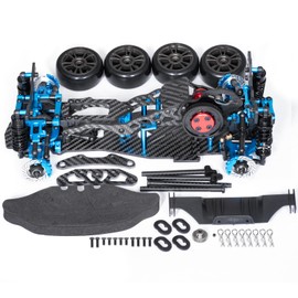 WEFEINO Alloy & Carbon RC Chassis Frame Kit Upgrades for 1/10 Sakura D5 Mini+MR RC Flat Road Drift Car
