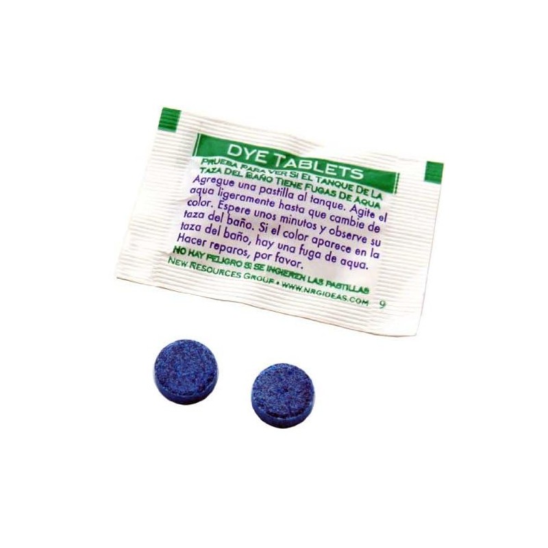 Inodoro con detector de fugas Tablets con tarjeta. Tinte pastillas