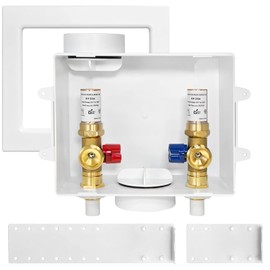 1-Pack HeSun Washing Machine Outlet Box, 1/2 Inch CPVC Inlet x 3/4 Inch MHT Outlet, Pex Washer Box Center Drain,with Copper Water Hammer Arrestor(WM014)