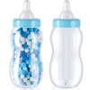 2-in-1 Blue Plastic Baby Bottle Bank - Jumbo Size, Perfect