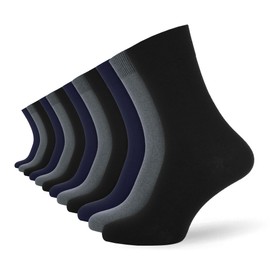 Socksmad Mens Soft Top Socks Multipack 6-11 UK - Men's Cotton Socks with Lycra Blend - Men's Calf Socks for Everyday, Formal, Casual Wear - Wardrobe Essentials - Gifts for Him - Assorted, 12 Pairs