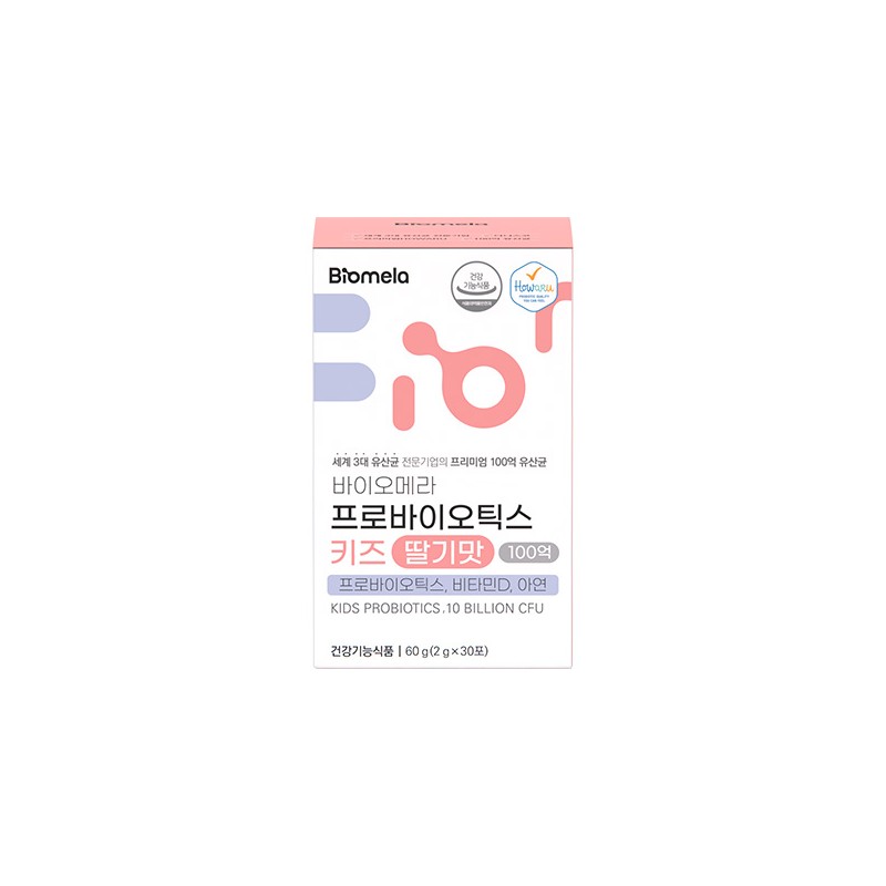 Biomera Probiotics Kids Strawberry Flavor 10 Billion 30 Packets, 1