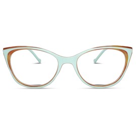 Pastel Blue Vivid Cat Eye Reading Glasses for Women with Sturdy Design - Spring Hinges Eyeglasses Frame - Cateye Readers for Women - All Face Shapes Fashion Glasses for Women - Cheaters Glasses 2.25