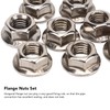 40pcs M10x1.25mm Hxagonal Flange Nuts Stainless Steel Rust Resistant Fine