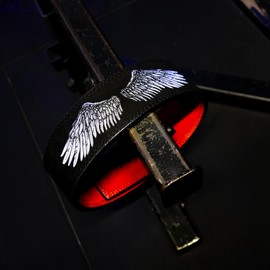 Katamu Premium Lever Weight Lifting Belt | Gym Belt | Powerlifting Belt | Leather Lifting Belts with Lever (Divine Wings, Medium)