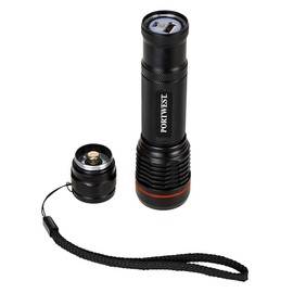 Portwest PA75 USB Rechargeable Flashlight Black