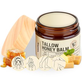 Crema hidratante orgánica de mantequilla y miel alimentada con pasto Crema hidratante natural para una piel suave y sedosa adecuada para eccema y cuidado de la piel del bebé, crema nutritiva hecha a mano, 2 oz. Tamaño