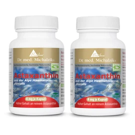 Astaxanthin Dr. Michalzik, 400 mg algae extract from Haematococcus pluvialis, 4 mg pure astaxanthin per capsule, 60 vegan capsules - without additives - from BIOTIKON®