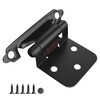 HOSOM 10 Pack 1/2 Inch Overlay Matte Black Cabinet Hinges,