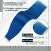 RUNATURE Real Hair Extensions Tape Blue 35 cm Real Hair