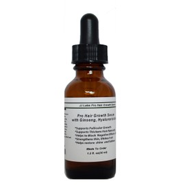 Pro Hair Growth Serum with Ginseng, and Hyaluronic Acid for Men and Women (1.2oz, Dropper Dispenser)
