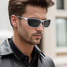 Myiaur Polarized Sunglasses for Men, Al-Mg Frame Sun Glasses Driving Fishing UV400 Protection