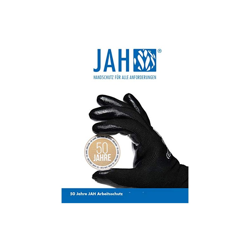 Jah Nylon Fine Knit Gloves Orange with Latex Coating (Black)