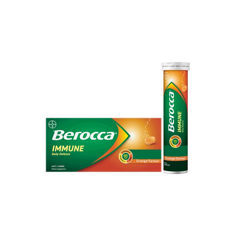 Berocca Immune Daily Defence Vitamin C, D and Zinc, Orange