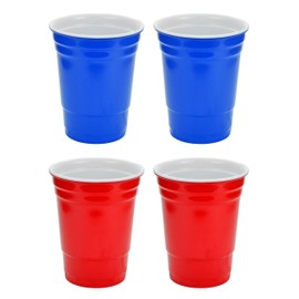 Fairly Odd Novelties Cup (Made Out of Melamine), 16-Ounce, Red/Blue, 4-Pack