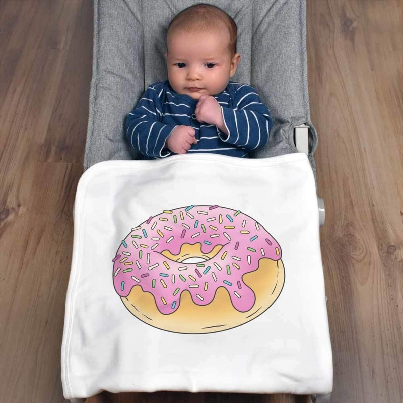 Azeeda 'Pink Sprinkle Doughnut' Cotton Baby Blanket/Shawl (BY00040065)