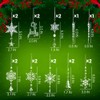 18pcs Crystal Christmas Tree Ornaments, Hanging Acrylic Snowflake Icicle Ornaments