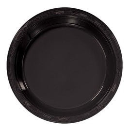Hanna K. Signature Collection Round 9" | Black | Pack of 50 Plastic Plate, 9 inch