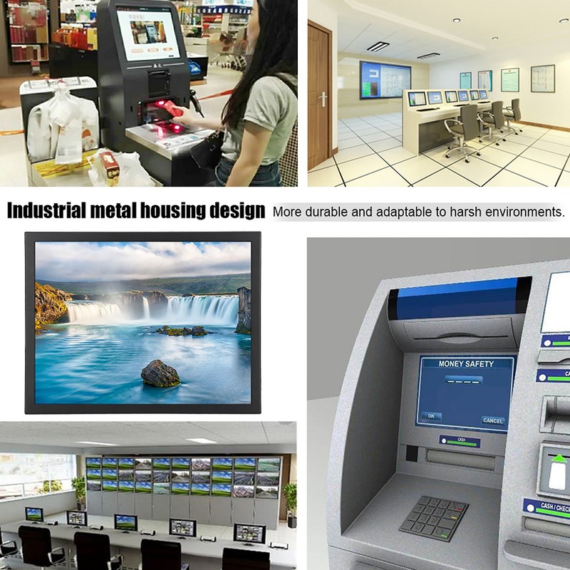 15in TFT 4:3 Display 1024x768 Embedded Industrial Monitor HDMI/VGA/AV/BNC/USB