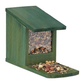 Relaxdays squirrel feeder squirrel stand wooden feeder HBT: 17.5 x 12 x 25 cm, choice of colours 10026312_747