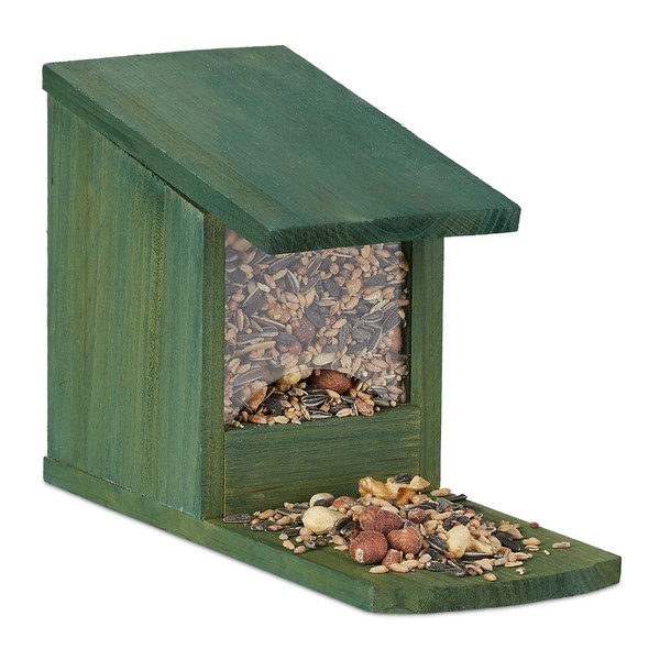 Relaxdays squirrel feeder squirrel stand wooden feeder HBT: 17.5 x